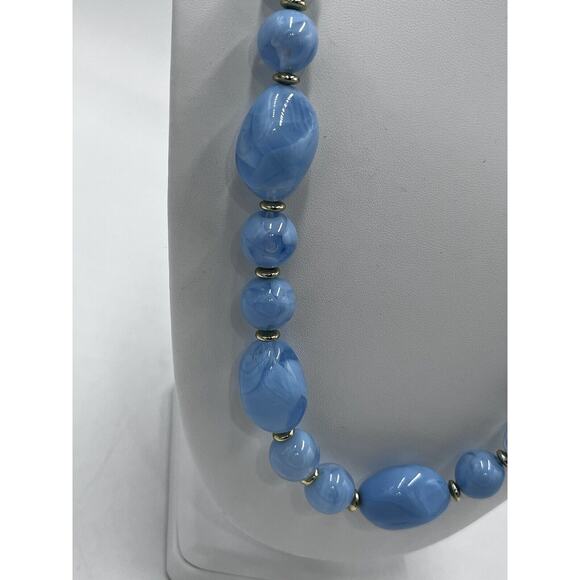 Vintage Hong Kong Swirl Dimension Genuine Lucite One Strand Necklace Tags New - Picture 5 of 12